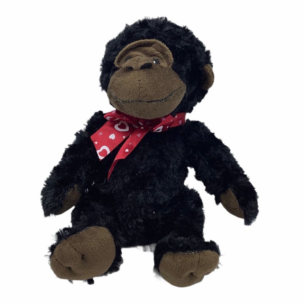Monkey plush ape gorilla stuffed animal 8.5" sitβ Valentineβs Day Hearts